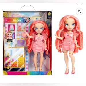 Rainbow High Pinkly Pink Fashion Doll with Outfit, Glasses & 10+ Accessories